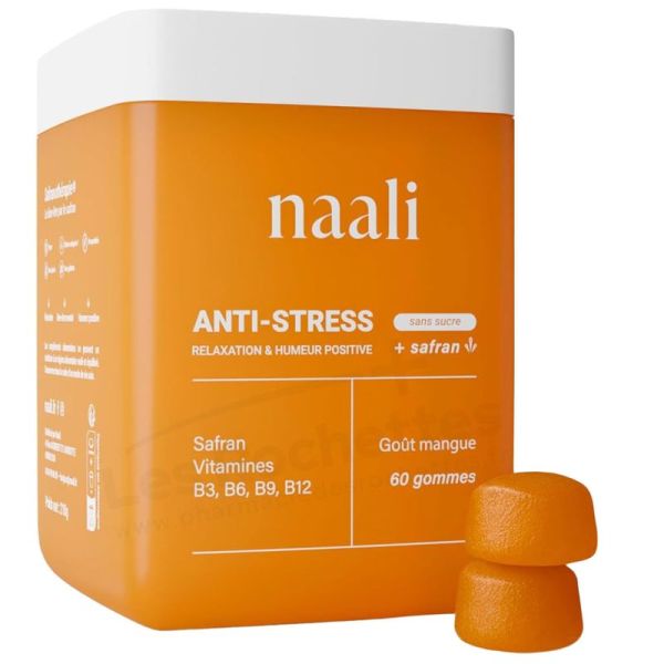 Naali Gummies Anti-Stress & Anxiété au Safran - 42 Gummies Mangue