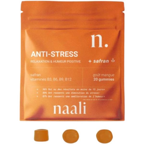 Naali Anti-Stress Relaxation & Humeur Positive 20 gummies Mangue – Sérénité au safran