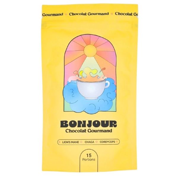 Bonjour Chocolat Gourmand 15 portions - Complément alimentaire à base de lion's mane, chaga et cordyceps