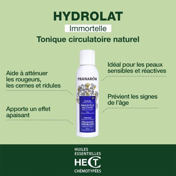 Pranarôm Hydrolat d'Immortelle Bio 150ml – Décongestionnant et anti-rougeurs