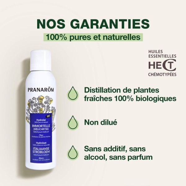 Pranarôm Hydrolat d'Immortelle Bio 150ml – Décongestionnant et anti-rougeurs
