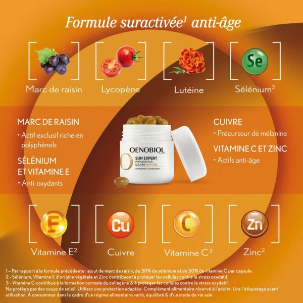 Oenobiol Sun Expert Préparateur solaire Anti-âge - Lot de 2 x 30 Capsules