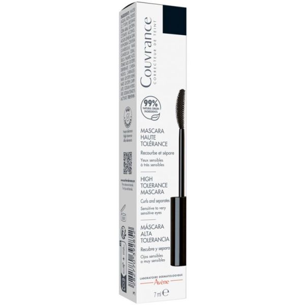 Avène Couvrance Mascara Haute Tolérance - Couleur : Noir - Intensifiant, Séparant et Recourbant les Cils - 7 ml