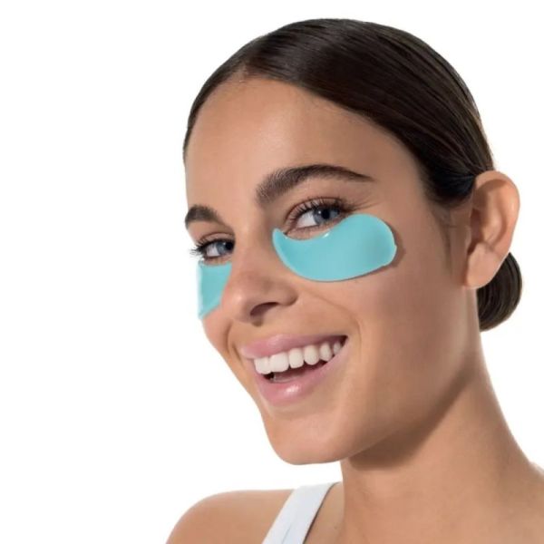 Klorane Patchs yeux lissants hydro-gel 7 paires - Bleuet bio et acide hyaluronique pour un regard défatigué
