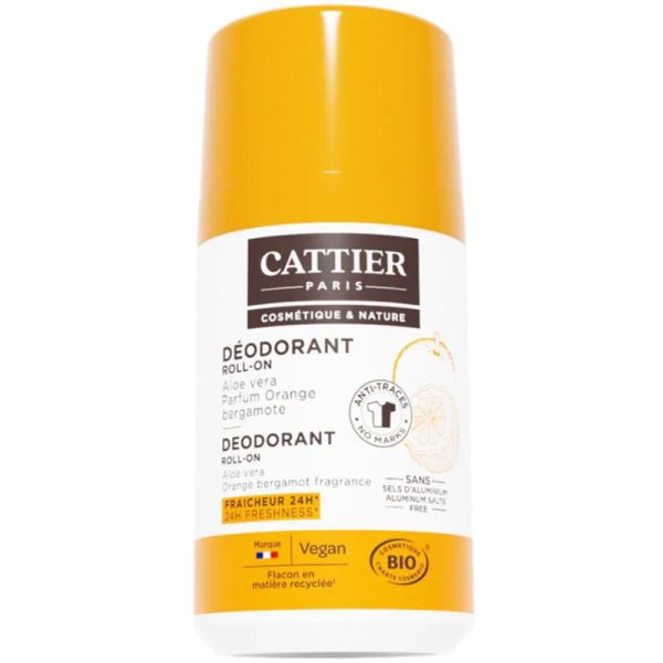 Cattier Déodorant 24H Orange Bergamote Bio 50ml – Fraîcheur et protection