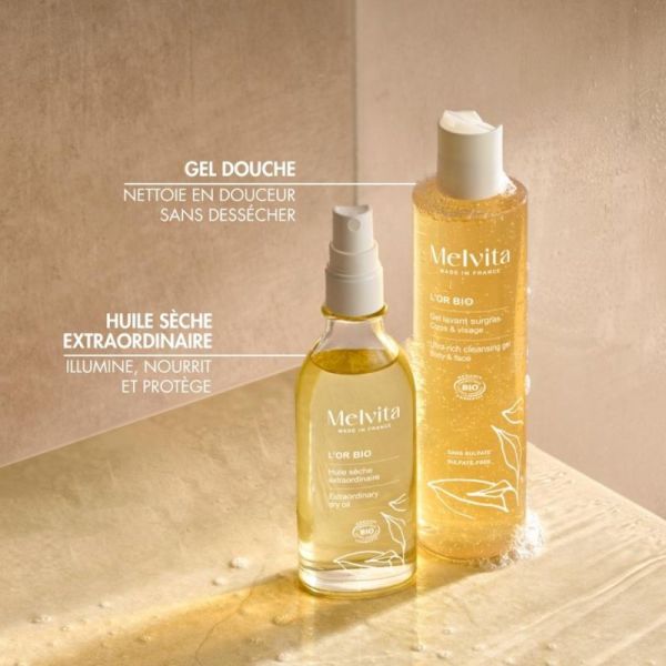Melvita Huile Extraordinaire L'Or Bio 100 ml - Nutrition, éclat immédiat et effet gloss