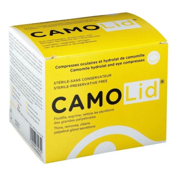 Horus Pharma CamoLid Compresse Ophtalmique avec Solution Paupières Sensibles - 15 Sachets x 2 + 15 Unidoses 5ml