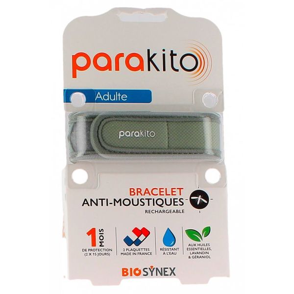 Parakito Bracelet Anti-Moustiques Adulte - Motif Kaki - Bracelet + 2 recharges