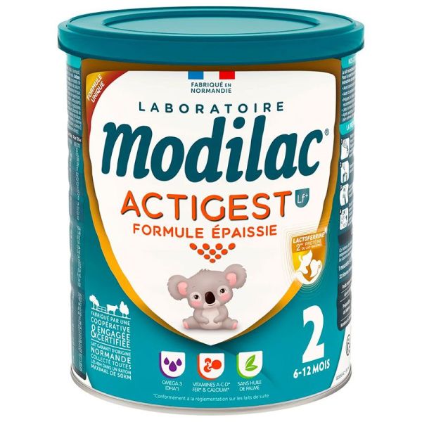 Modilac Actigest Lait Infantil en Poudre - Formule Épaissie - N°2 - 6 à 12 Mois - 800g