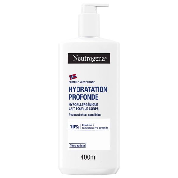 Neutrogena Hydratation Profonde Lait Corps Hypoallergénique - 400 ml - Apaise, protège et hydrate