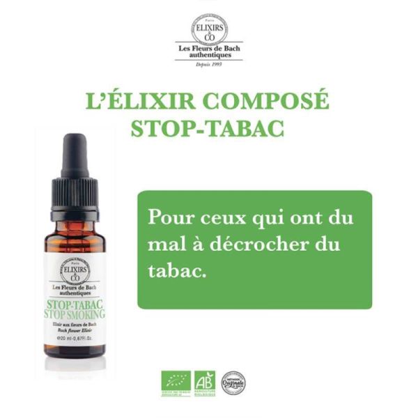 Elixirs & Co Élixir Bio Stop-Tabac Fleurs de Bach 20ml – Se libérer des habitudes