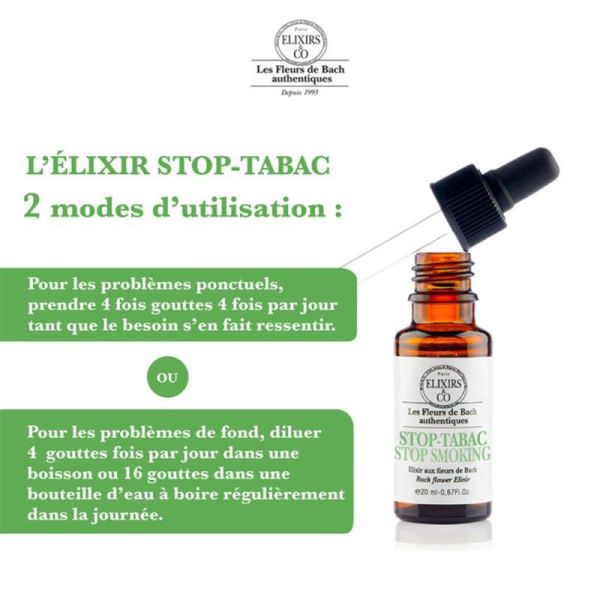 Elixirs & Co Élixir Bio Stop-Tabac Fleurs de Bach 20ml – Se libérer des habitudes