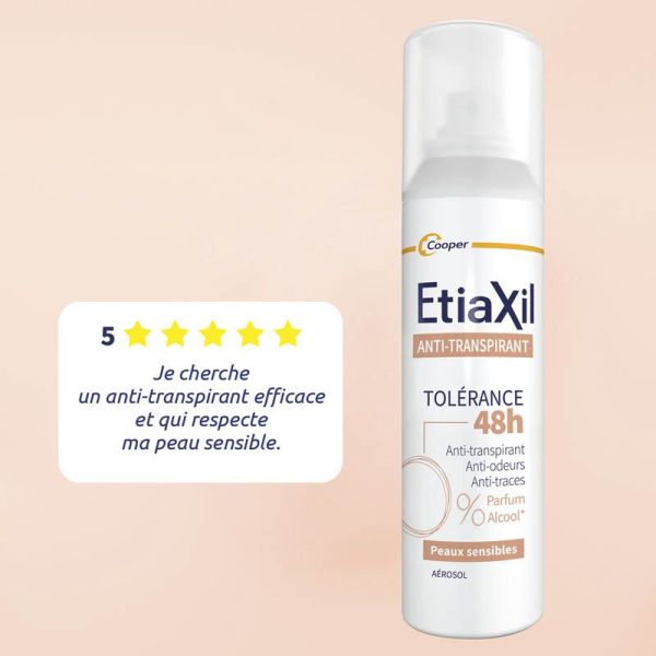 Etiaxil Anti-Transpirant Tolérance Spray 48H - Lot de 2 x 150ml