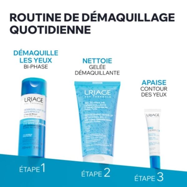 Uriage Démaquillant Yeux Waterproof 100 ml - Démaquille rapidement les maquillages intenses