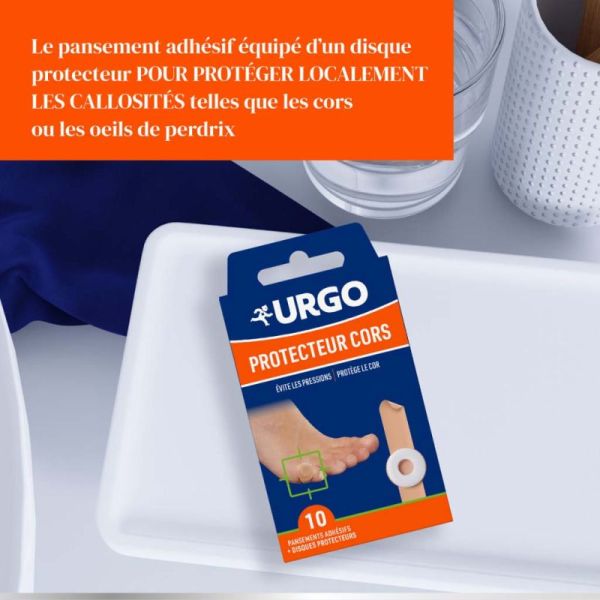 Urgo Pansement Protecteur Cors, Œils de Perdrix & Durillons - 10 Unités
