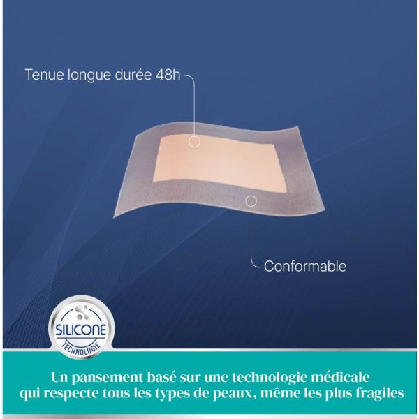 Urgo Silicone Protect + -  8 Pansements prédécoupés format médium - Tenue 48h