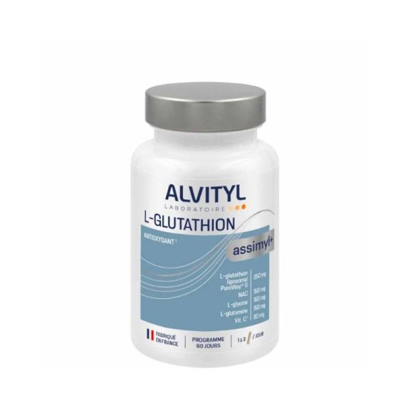 Alvityl Assimyl+ L-glutathion Protection cellulaire 60 gélules - Protection des cellules contre le stress oxydatif