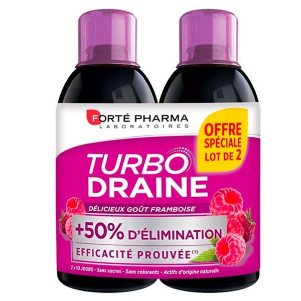 Forté Pharma TurboDraine Minceur Boisson framboise Lot de 2 x 500ml