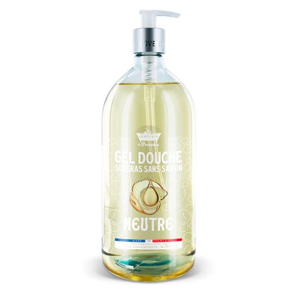 Les Petits Bains de Provence Gel douche Neutre - 1 Litre - Surgras & sans savon - Peaux sensibles