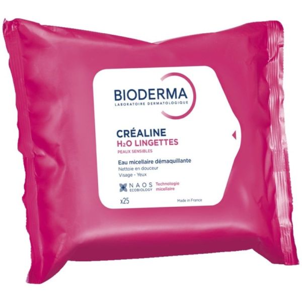 Bioderma Créaline H2O Lingettes Dermatologiques 25 Lingettes