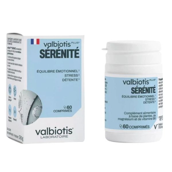 Valbiotis Plus® Sérénité Stress, Irritabilité & Fatigue Émotionnelle - 60 Comprimés