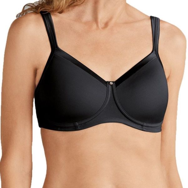 Amoena Lara Satin Soutien-Gorge Paddé Sans Armatures Noir - 115A