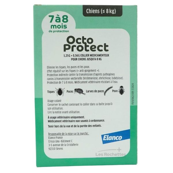 Elanco Octoprotect Collier Anti-puces & tiques - 38cm - protection antiparasitaire 8 mois pour petit chien