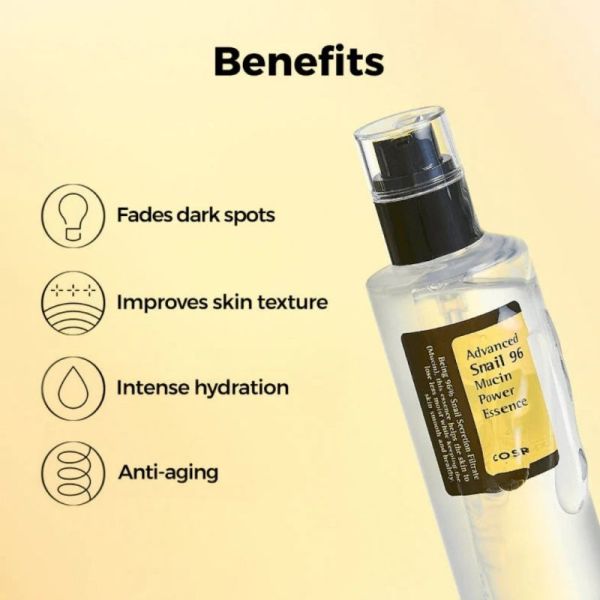COSRX Advanced Snail 96 Mucin Power Essence 100ml - Essence visage hydratante et régénérante à la mucine d'escargot