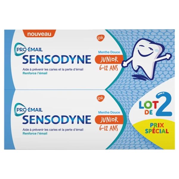 Sensodyne Junior Pro-Émail Dentifrice 6-12 Ans - 2 x 50ml