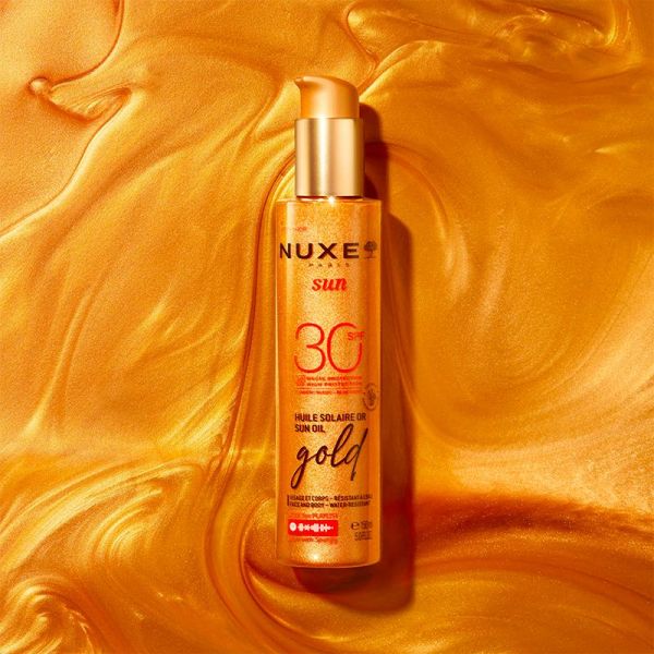 Nuxe Sun Huile Solaire Or Haute Protection SPF30 - 150ml - Visage et Corps - Protection et éclat doré