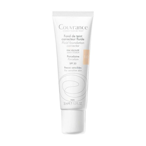 Avène Couvrance Fond de Teint Correcteur Fluide - 30ml - Couleur N°1 Porcelaine