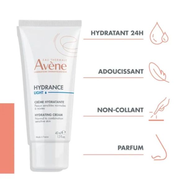 Avène Hydrance Légère crème Hydratante - 40 ml - Hydratation des peaux sensibles