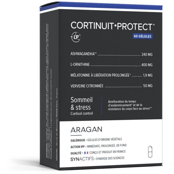 Aragan Synactifs CortiNuit Protect Anxiété & Sommeil Réparateur 60 gélules – Sommeil et sérénité