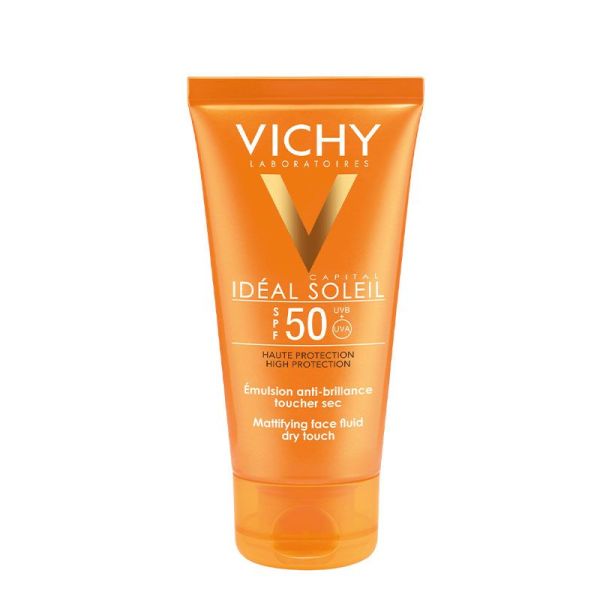 Vichy Capital Soleil Émulsion Protectrice Visage SPF50 - 50 ml - Peaux Mixtes à Grasses Sensibles