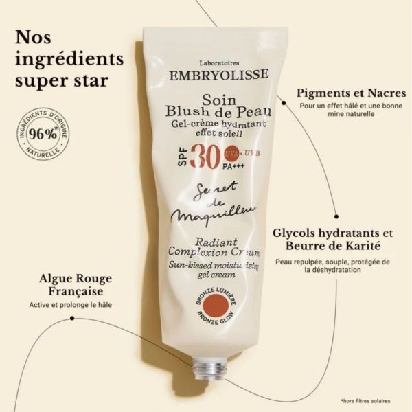 Embryolisse Soin Blush de Peau Bronze lumière 50ml - Gel-crème hydratant effet bonne mine ensoleillée
