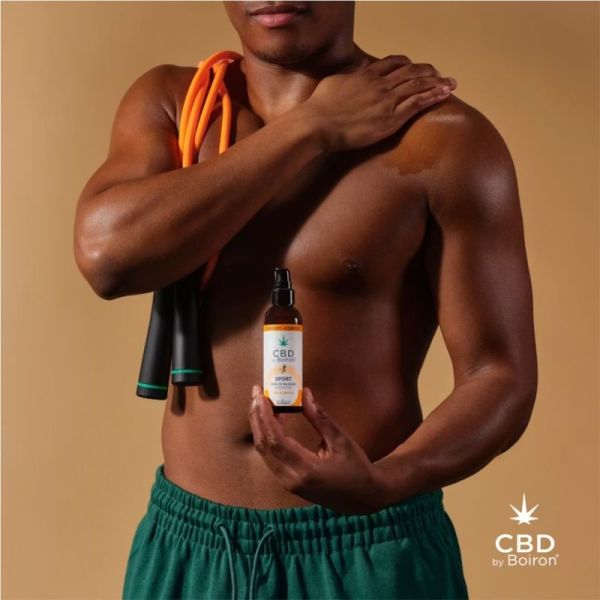Boiron Huile de Massage Sport CBD & Arnica 100ml - Soulage les tensions musculaires et favorise la récupération