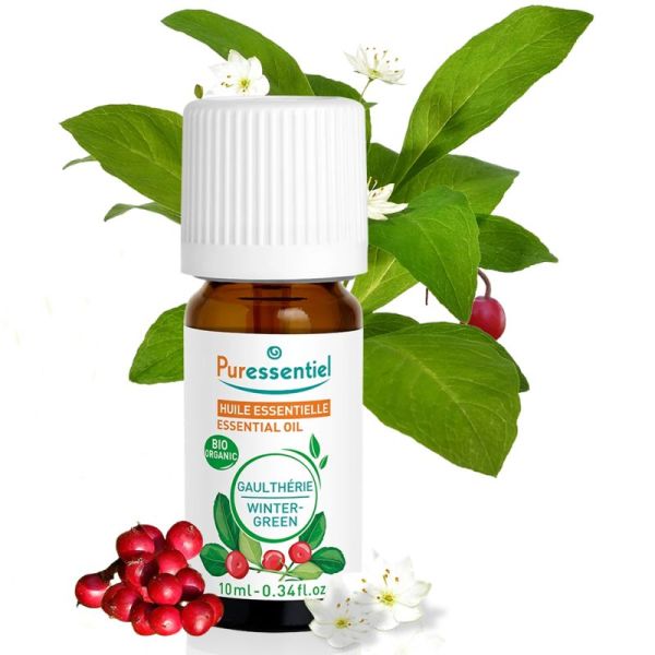 Puressentiel Huile Essentielle Gaulthérie Bio 10 ml – Soulage les douleurs musculaires et articulaires