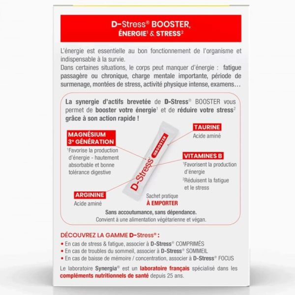 Synergia D-Stress Booster 20 sachets - Complément énergie et gestion du stress