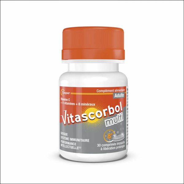 Vitascorbol Multi Adulte - 30 comprimés - Énergie et Immunité au Quotidien