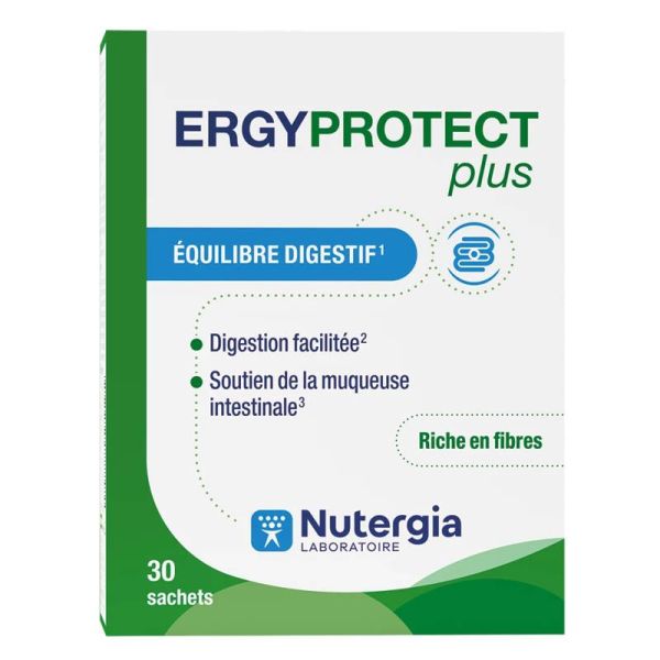 Nutergia Ergyprotect Plus - Équilibre Digestif - Facilite la Digestion - 30 sachets