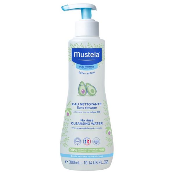 Mustela Eau Nettoyante Sans Rinçage à l'Avocat - 300 ml - Nettoie, adoucit et protège