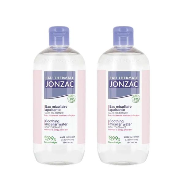 Eau de Jonzac Réactive Control Eau Micellaire Apaisante Bio Peaux Intolérantes - 2 x 500ml