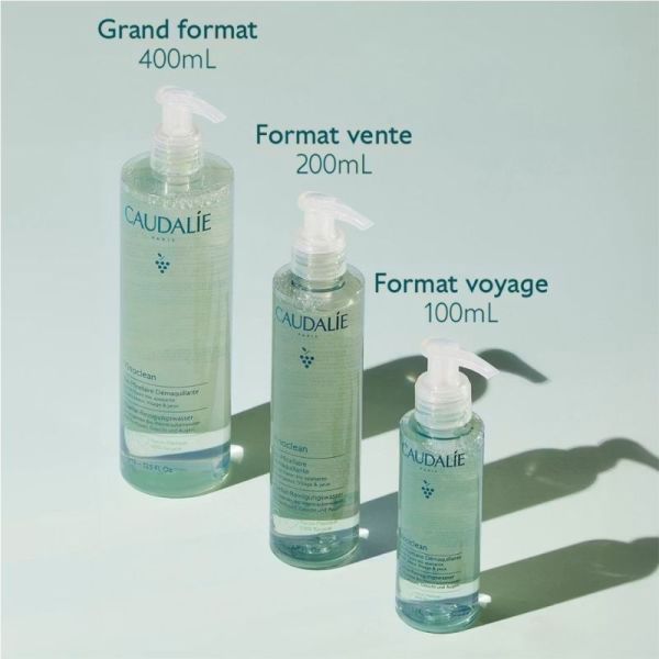 Caudalie Vinoclean Eau Micellaire Démaquillante 100ml - Nettoie, démaquille et apaise le visage et les yeux en un seul geste