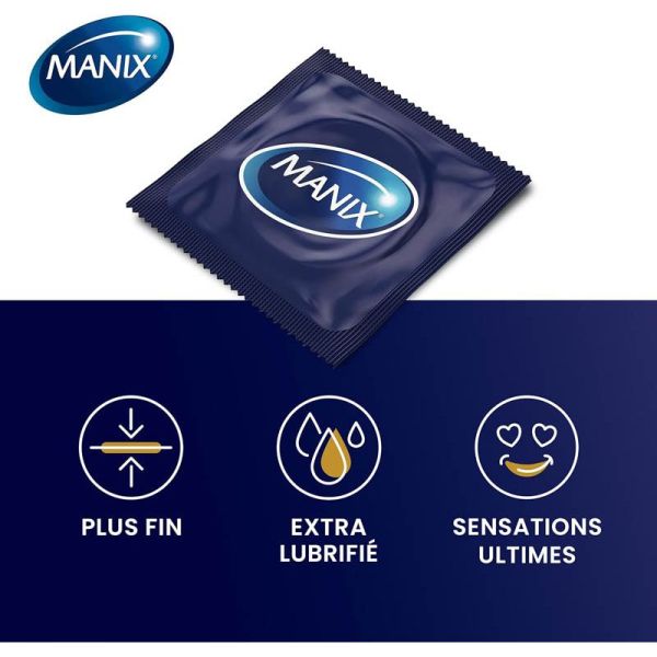 Manix Contact Préservatifs Ultra-Fin + Extra Lubrifié - 10 préservatifs
