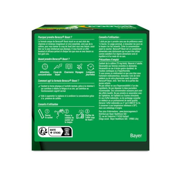 Berocca Boost - 14 Sticks - Énergie Mentale et Physique Sans Eau
