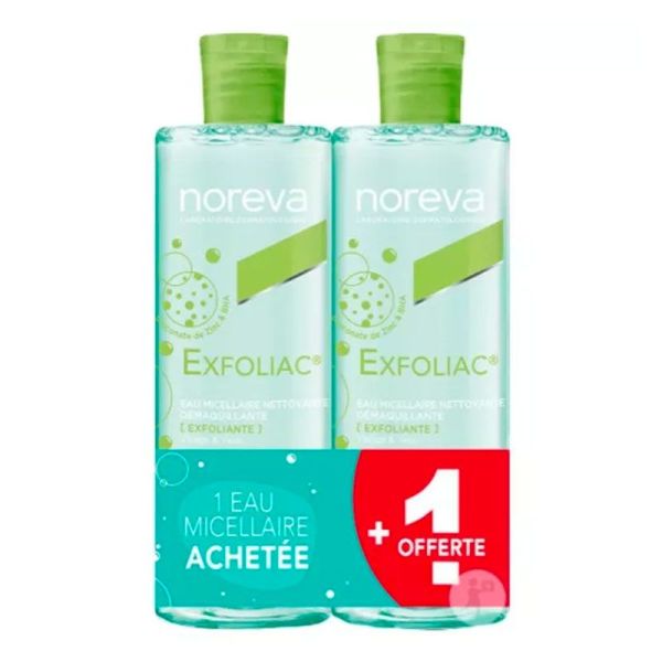 Noreva Exfoliac - Eau Micellaire Purifiante - Visage et Yeux - Peaux à Imperfections - 2x400ml