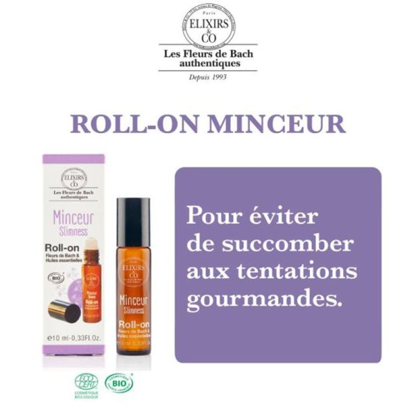 Elixirs & Co Roll-On Bio Minceur 10ml – Volonté et fleurs de Bach