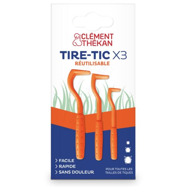 Clément-Thékan Crochet Tire-Tic Réutilisable - 3 Tailles - Retire Facilement et Efficacement les Tiques - Vendu par 3