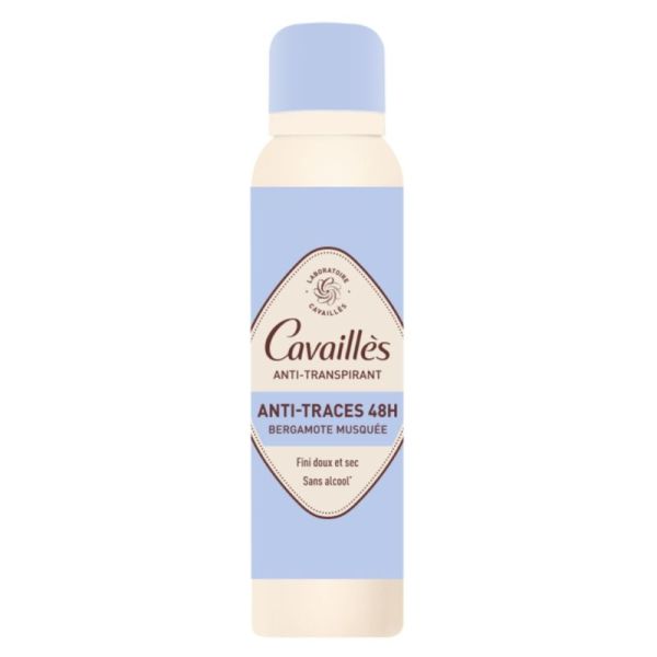 Cavaillès Anti-traces 48h Anti-Transpirant Spray Bergamote Musquée 150ml -Fini doux