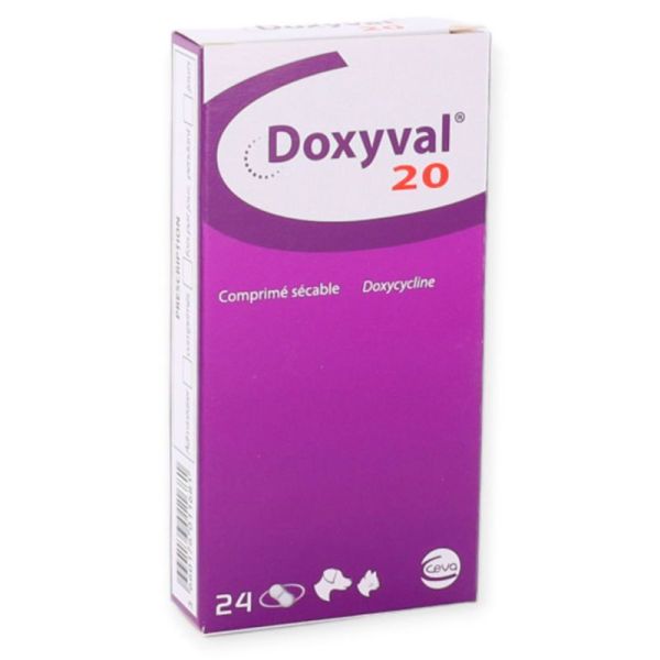 Ceva Doxyval 20mg - Chiens et Chats - 24 comprimés